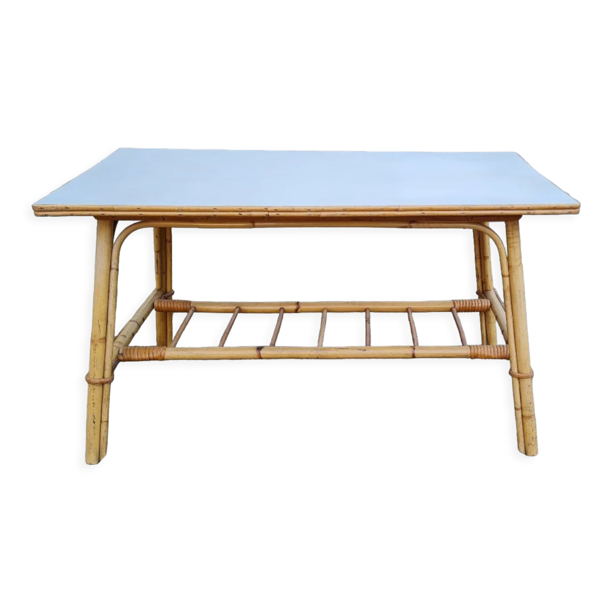 Rattan coffee table 50s