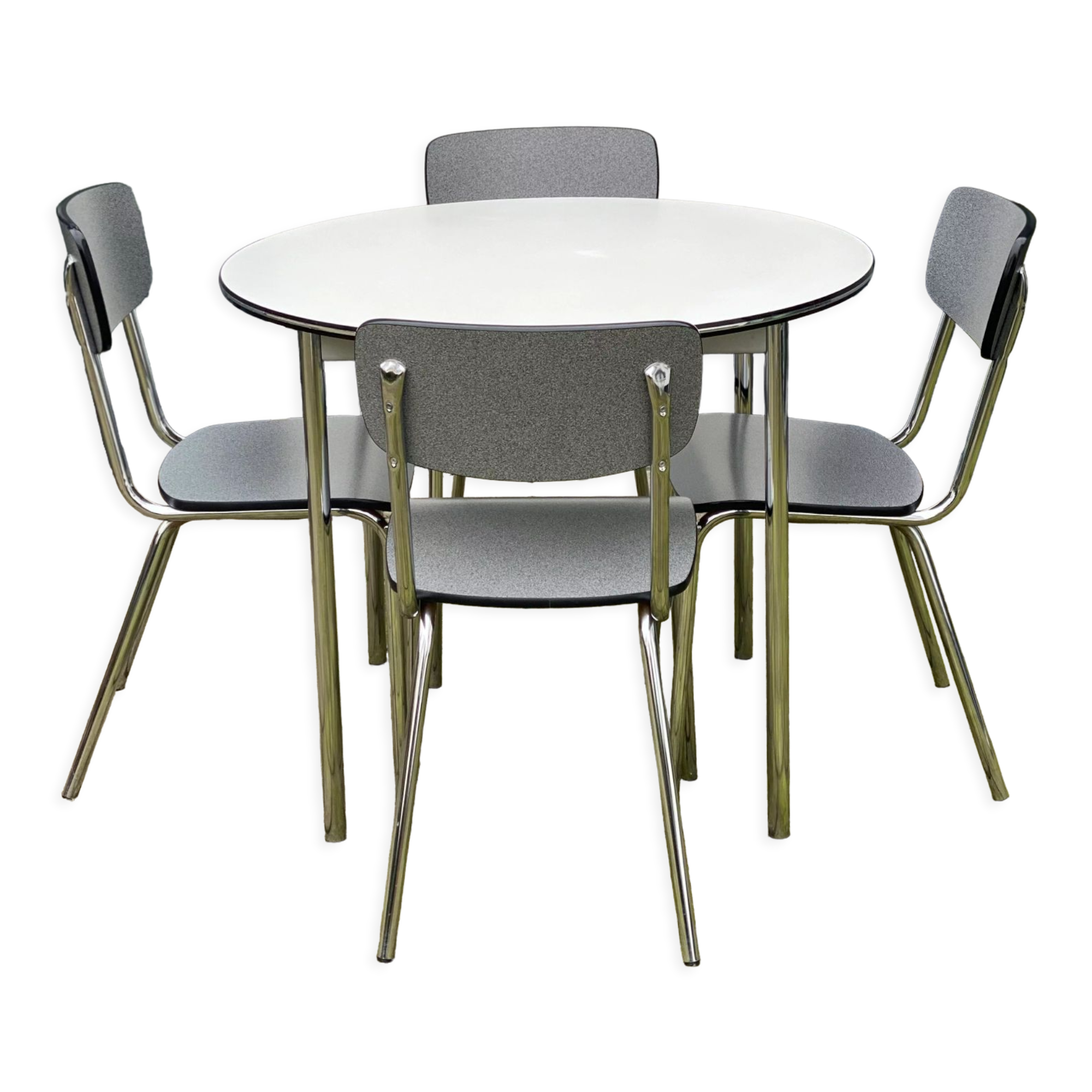 Round formica table with 4 formica chairs