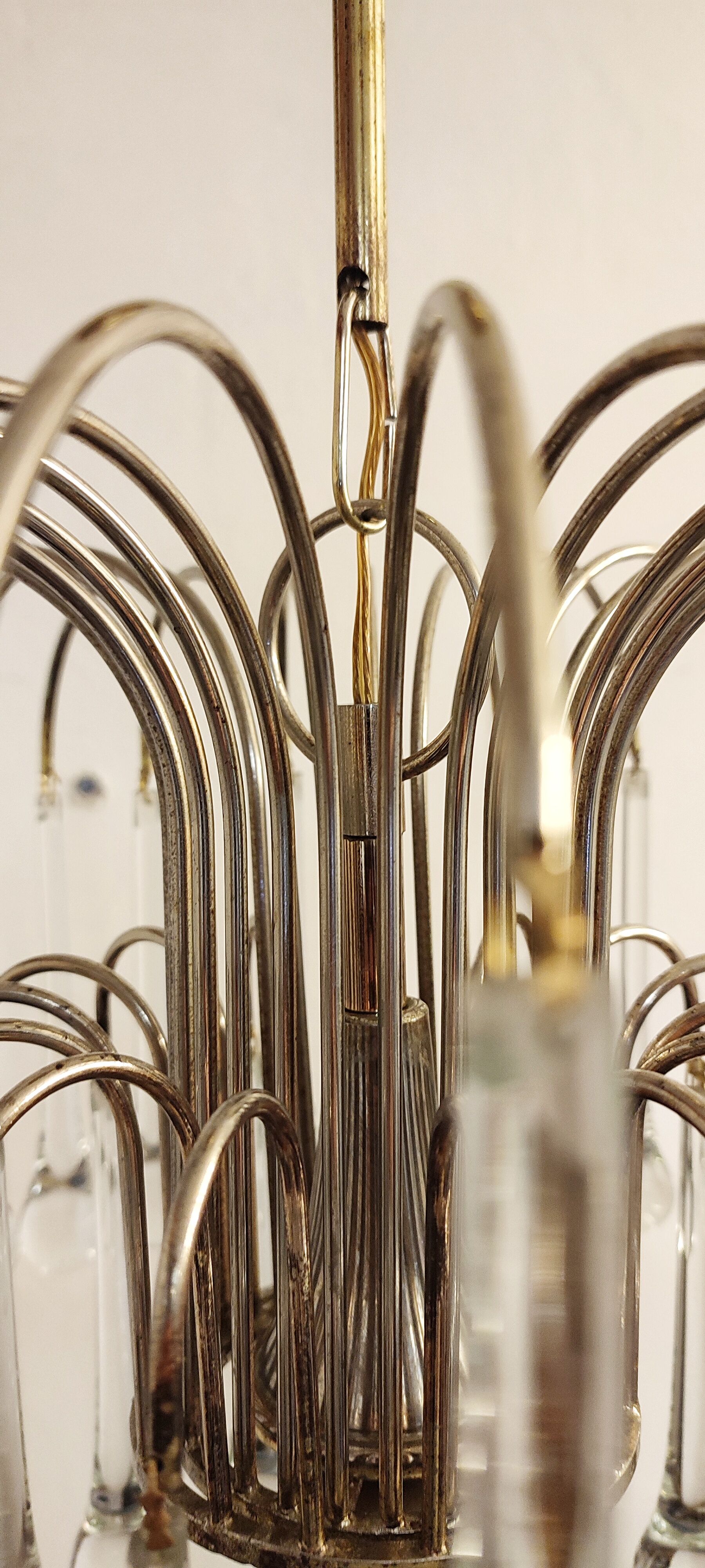 Ceiling lamp "Venini" of crystals. Italy 1970s