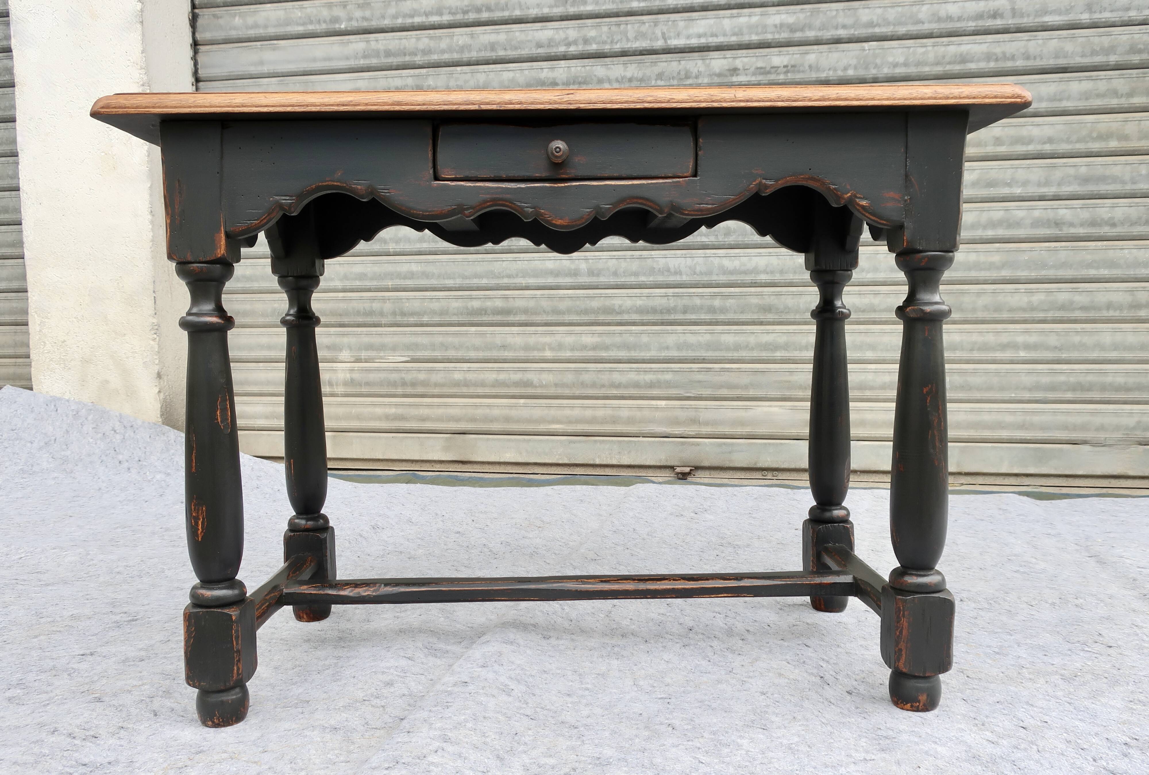 Table bureau vintage patinée
