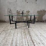 60s glass coffee table