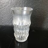 Old Art Deco Style Vase in Crystal Glass Signed Daum Cross of Lorraine and France