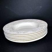 Wedgwood set of 6 pasta plates, Patrician garland, England
