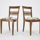 Set of two antique side chairs, czechoslovakia 1950