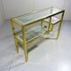 Italian glass & brass side table 1970