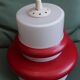 Vintage hanging lamp in red and white opaline