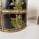 2 Old rice baskets, wooden buckets, flower pot, hand painted