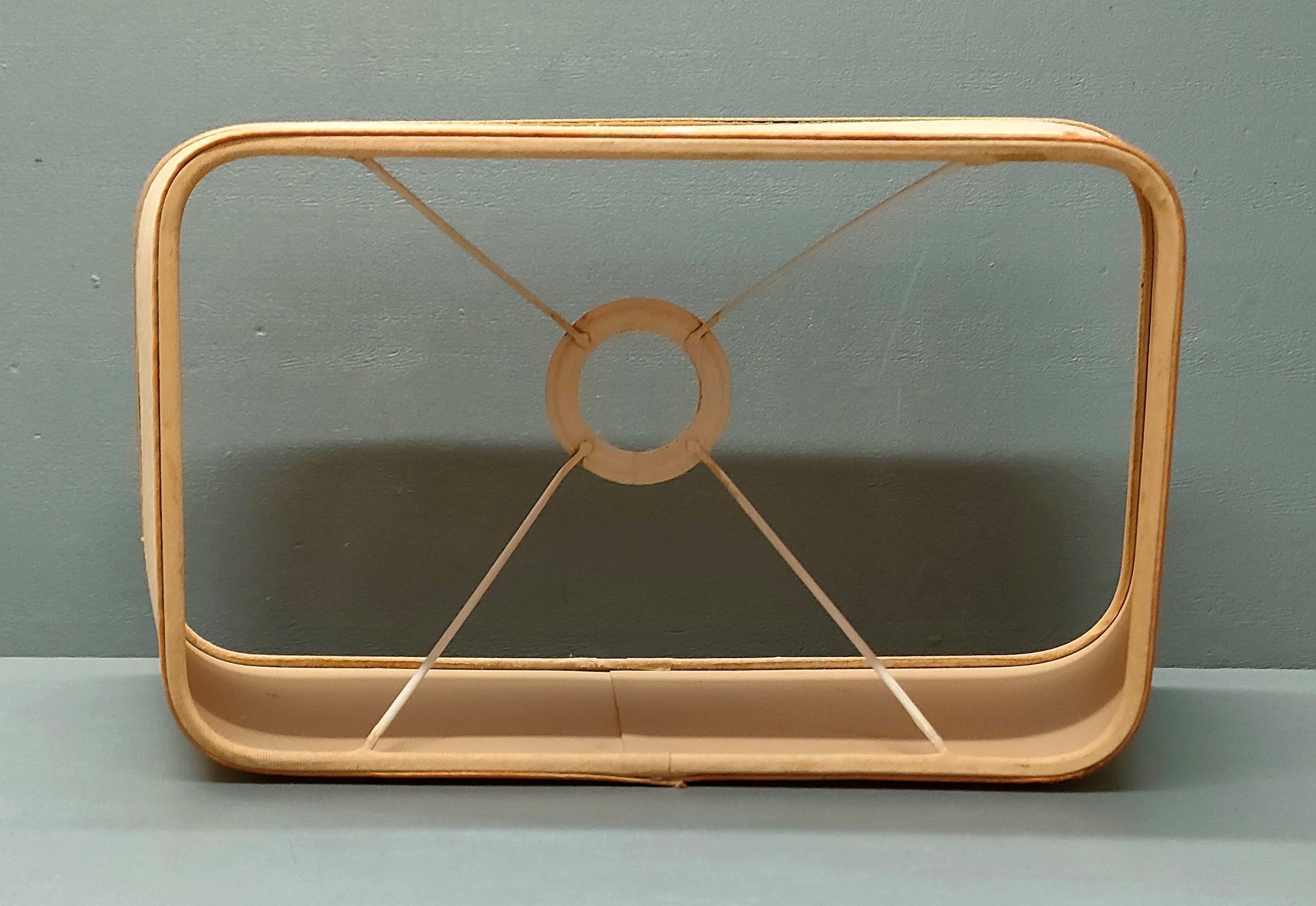 Lamp Le Dauphin black ceramic glazed, wicker canelé, imitation leather havana ~ 70's