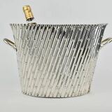 Vintage silver-plated bamboo wine bucket