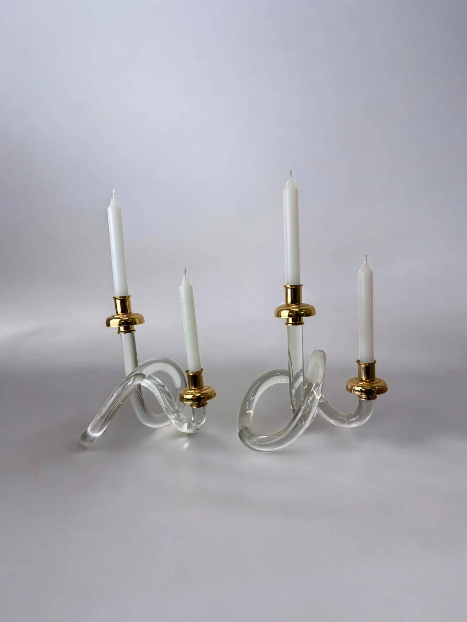 Pair of pretzel candlesticks by Dorothy Thorpe, circa 1970