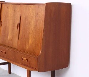 Vintage tall teak sideboard, 1960s