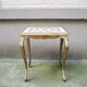 Antique Florentine side table in white and gold wood.