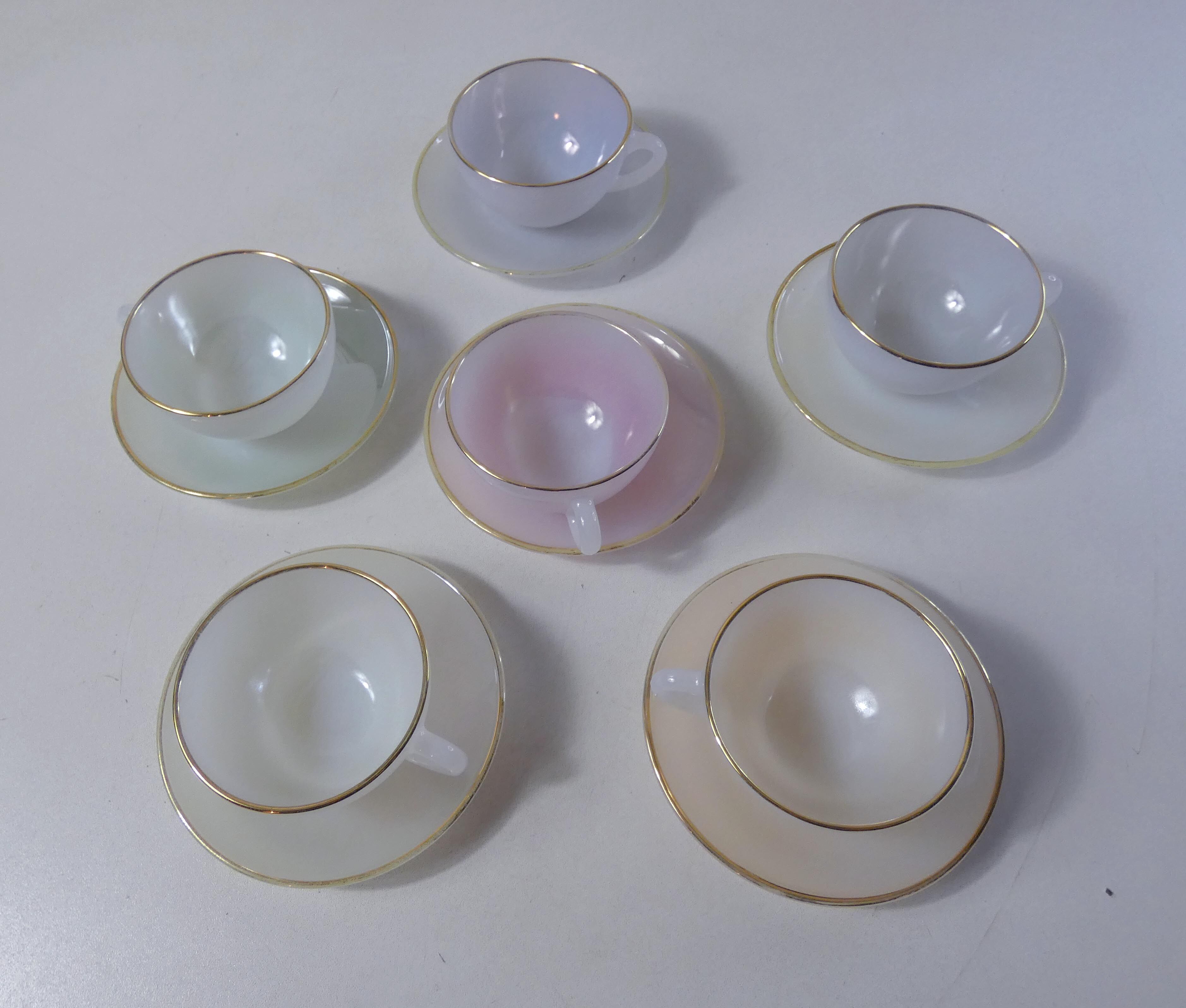 6 cups arcopal pastel iridescent harlequin