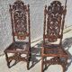 Pair of large chairs to restore in carved wood of the xix th century ref je