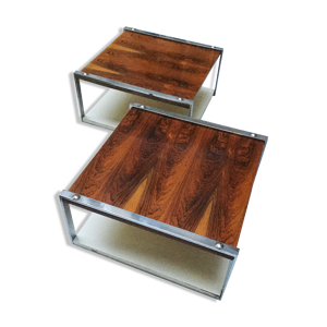 Paire de tables basses en palissandre