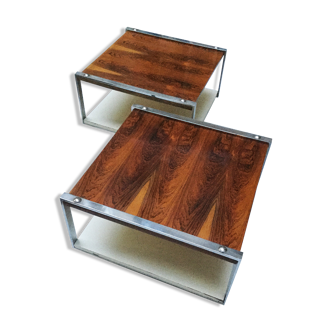 Pair of rosewood coffee tables