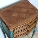 Louis XV style bedside table in celadon green