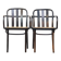 Set of 2 wooden dining chairs with woven seats
