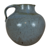Blue ceramic ball vase signed