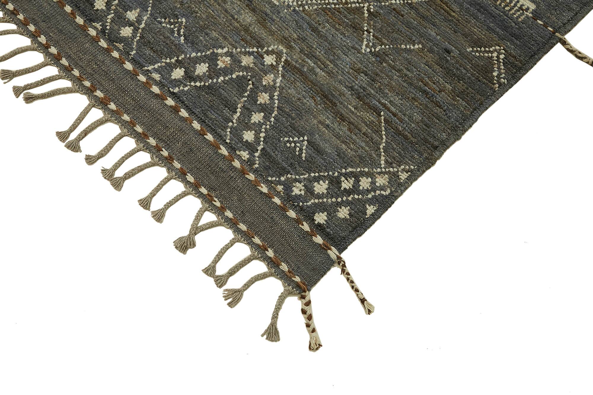 Hand-Knotted Tribal Unique 283 cm x 370 cm Grey Wool Carpet