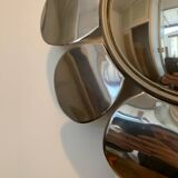 Miroir Sorcière Fleur Chrome Circa 1970
