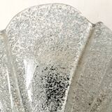 Wall light shell in glass and brass, 1970s-80s.