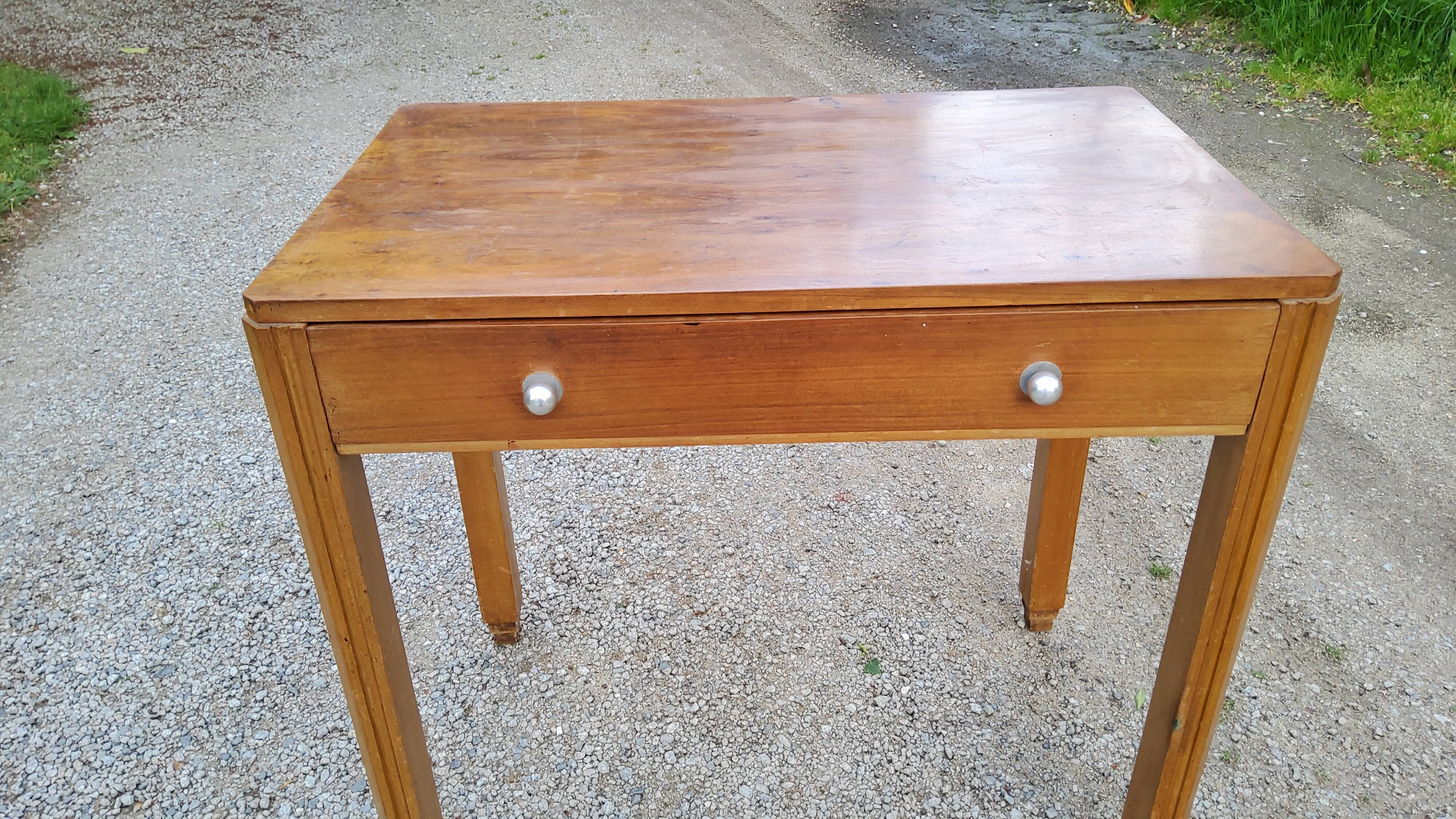 Walnut art deco writing table