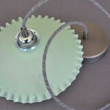 Vintage suspension in opaline scalloped mint color with water
