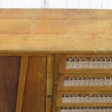 Chest of drawers with compass feet, 1 door and 6 drawers, 1960s