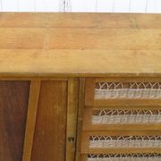 Chest of drawers with compass feet, 1 door and 6 drawers, 1960s