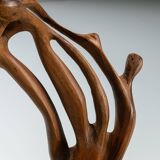 Handmade floorsculpture in burl wood