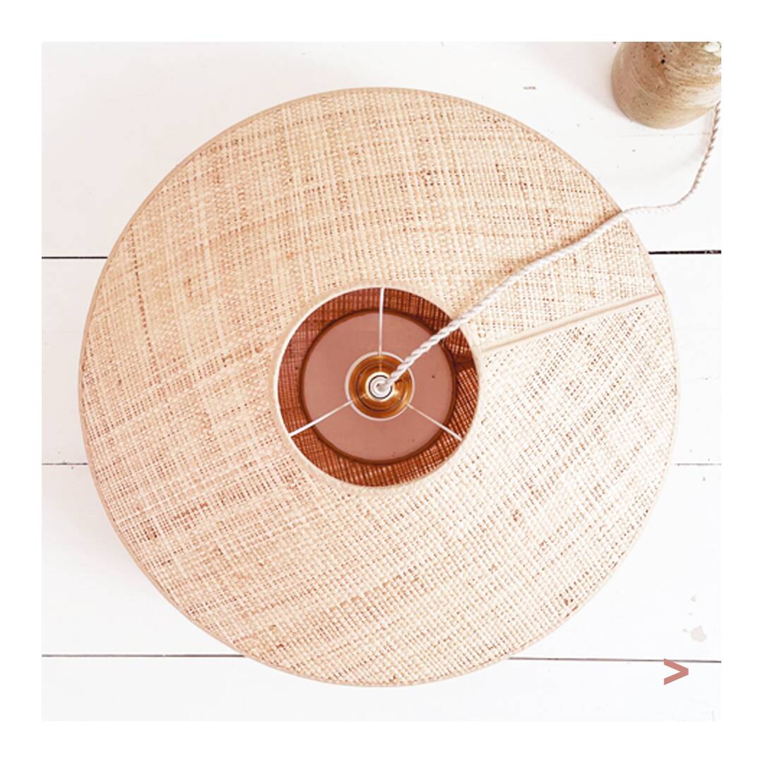 Woven wicker pendant light