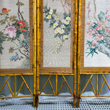 Vintage screen in bamboo handmade painting