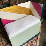 Corner bench rustic wooden chest