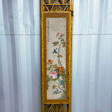Vintage screen in bamboo handmade painting