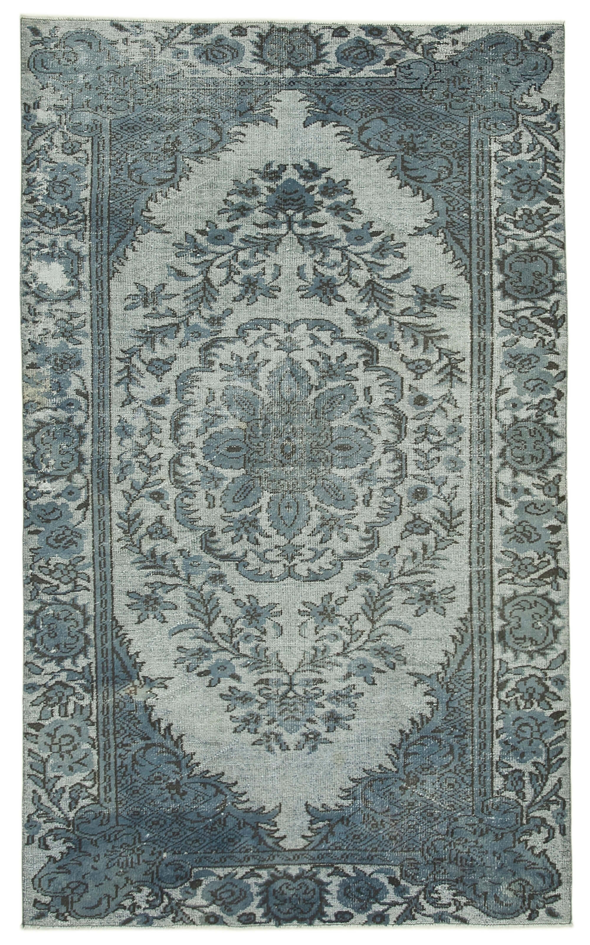 Handmade antique turkish 1970s 180 cm x 290 cm grey carpet