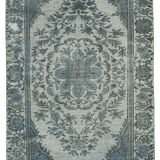 Handmade antique turkish 1970s 180 cm x 290 cm grey carpet