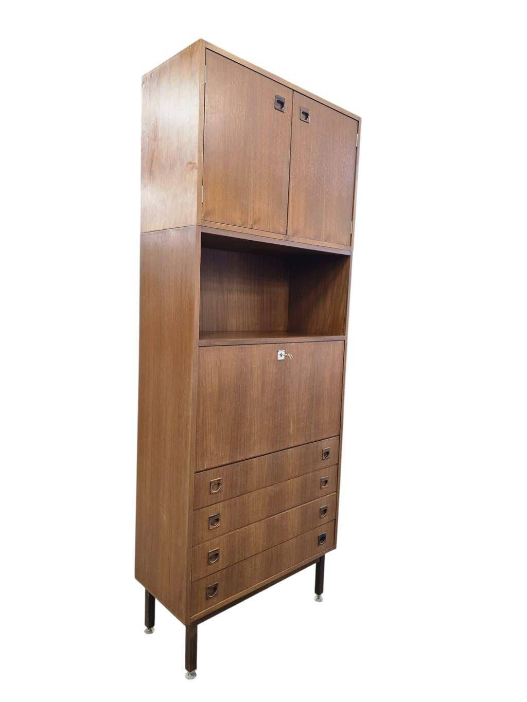 Bibliothèque/vitrine vintage en bois MDK