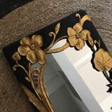 Wooden mirror Bohemian style years 70/80 35x60cm