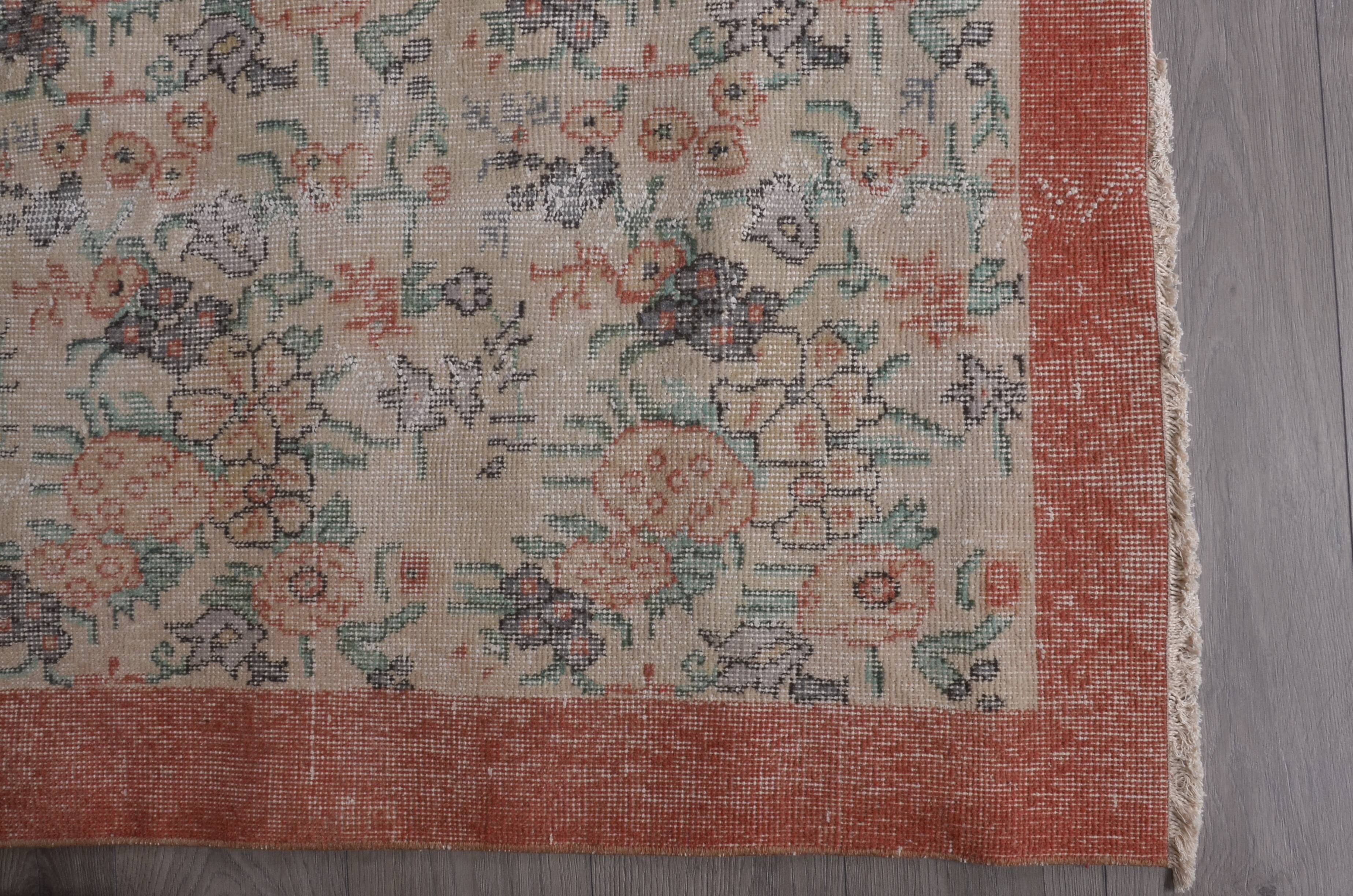 Tapis Oushak noué à la main à motif floral, référence 1268
