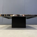 Vintage chrome and brass coffee table, 1970s