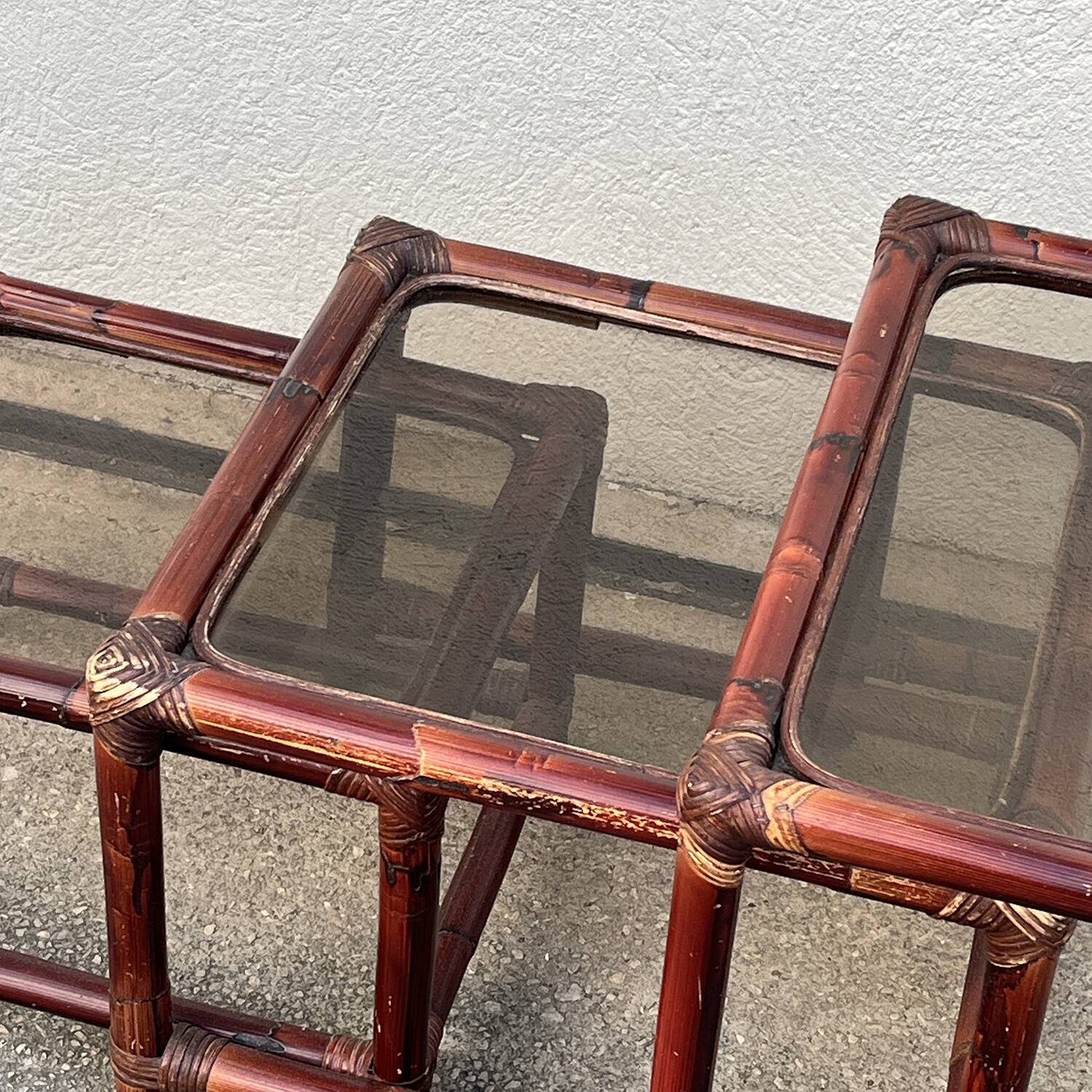 Suite of 3 bamboo nesting tables