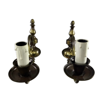 Dutch pair of sconces