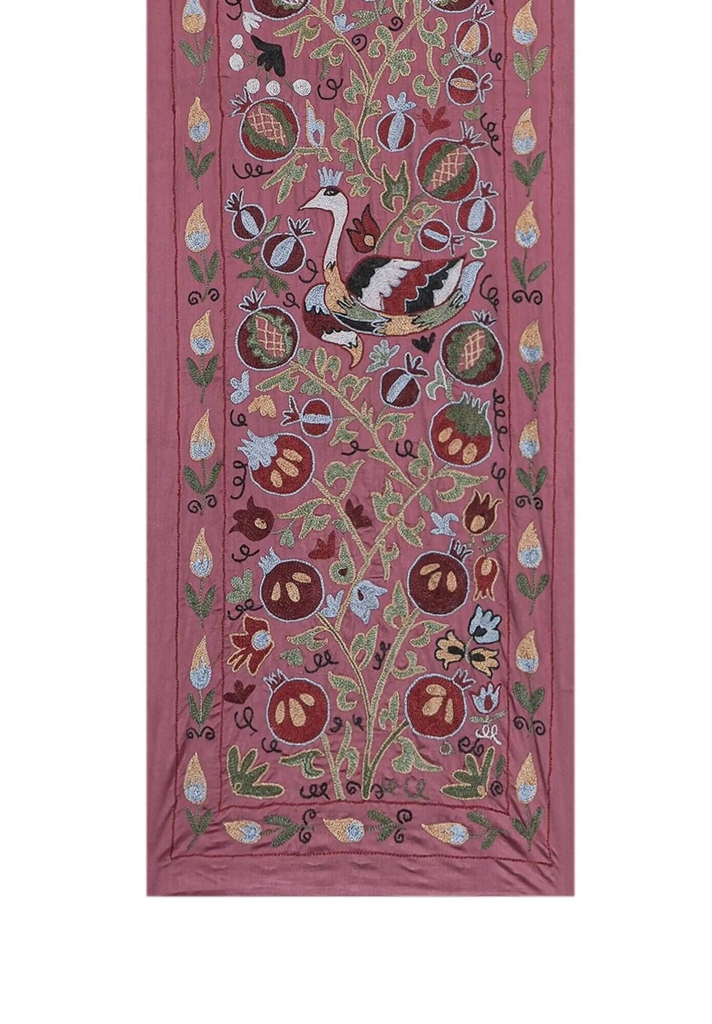 Vintage hand-embroidered tribal tapestry 53x186 cm