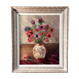 Bouquet d'anémones signé Mougin