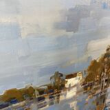 Large oil painting on canvas Camargue landscape Roger QUINTAINE 1921-2005