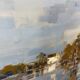 Grand tableau huile sur toile paysage Camargue Roger QUINTAINE 1921-2005