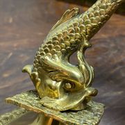 Bronze fish candlestick, late 19th century