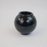Black ceramic ball vase from Biot