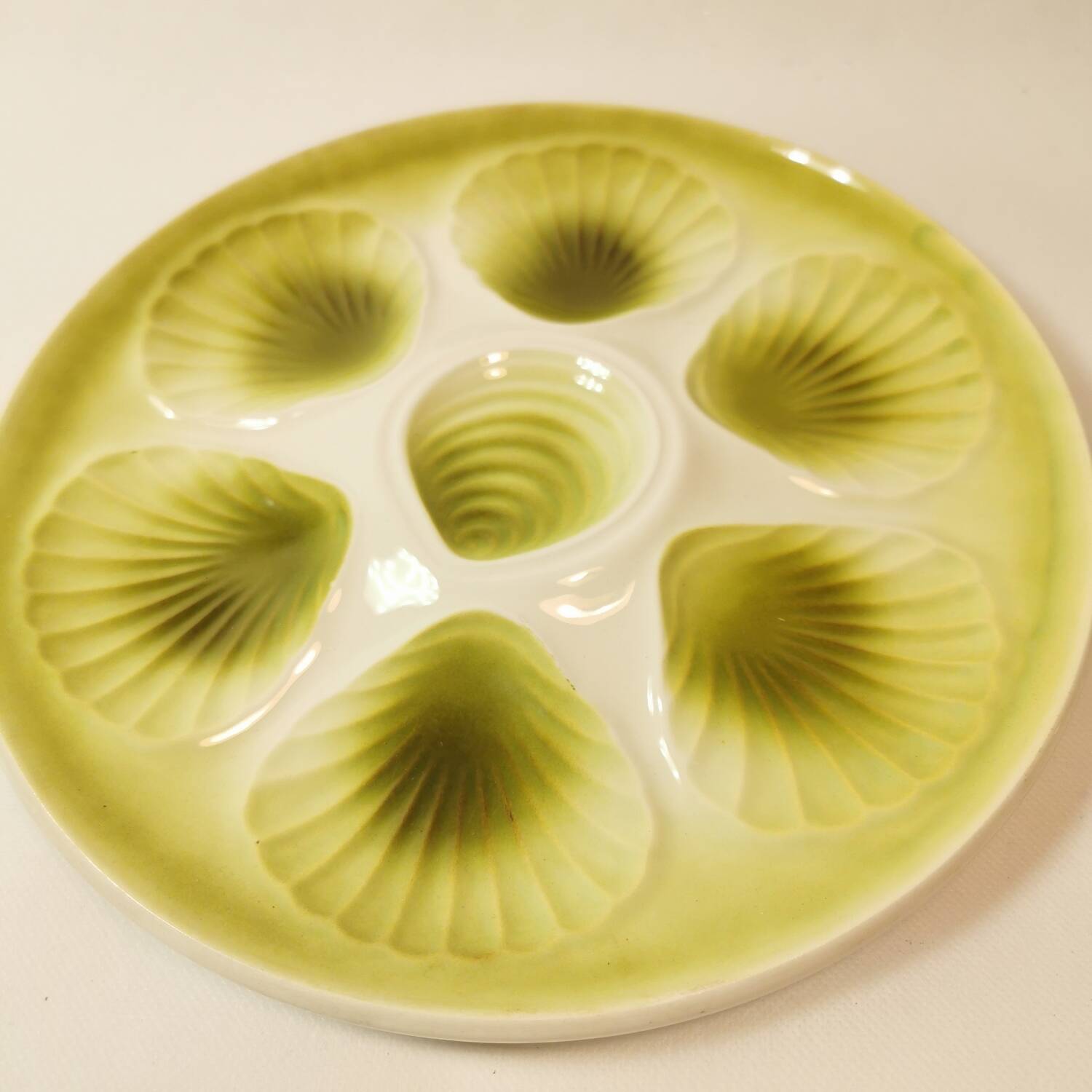 Set of 6 oyster plates Moulin des loups Orchies 1960s vintage